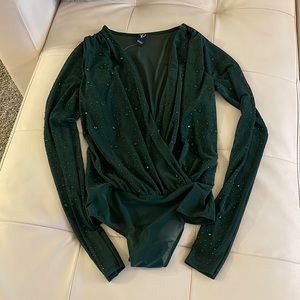 Windsor bodysuit sequin green